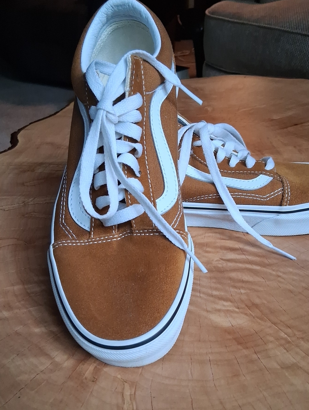 Vans Old Skool Brown Suede Low-Top Sneakers with White Stripe